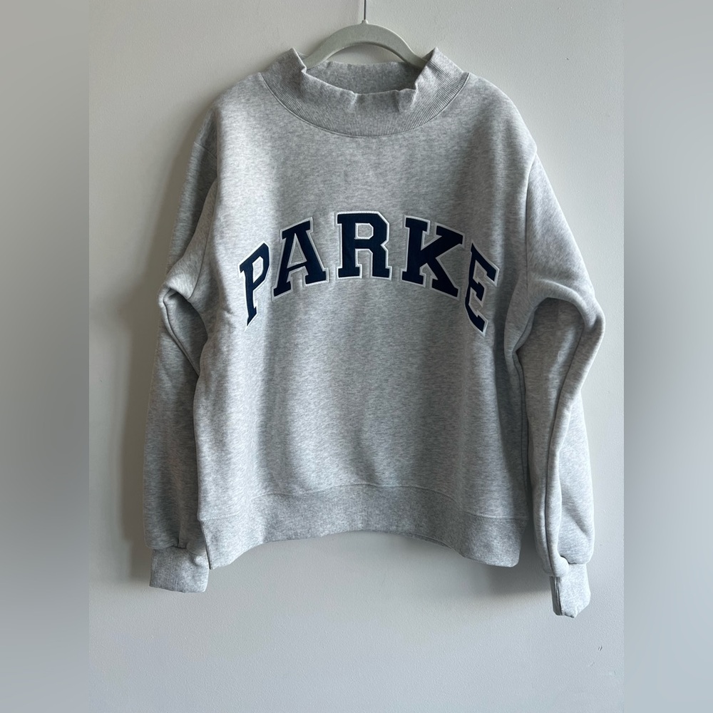 Parke Varsity Mockneck Sweatshirt S/M Grey & Denim